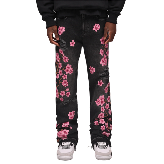 Flared Flower Denim