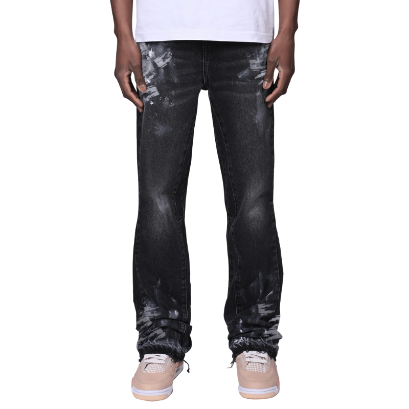 Flared Painted Denim