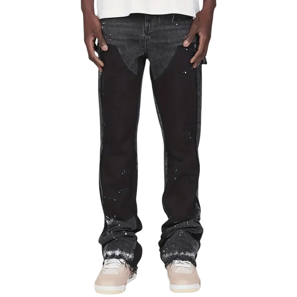 Flared Painted Denim