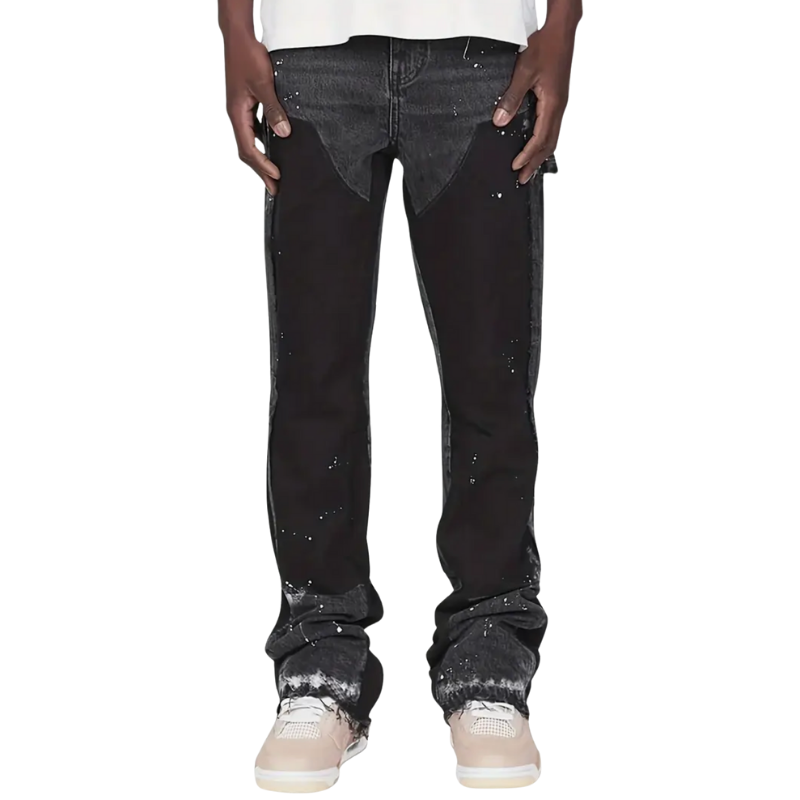 Flared Painted Denim