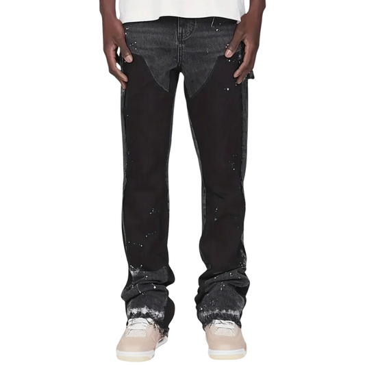 Flared Painted Denim