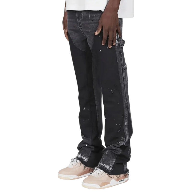 Flared Painted Denim
