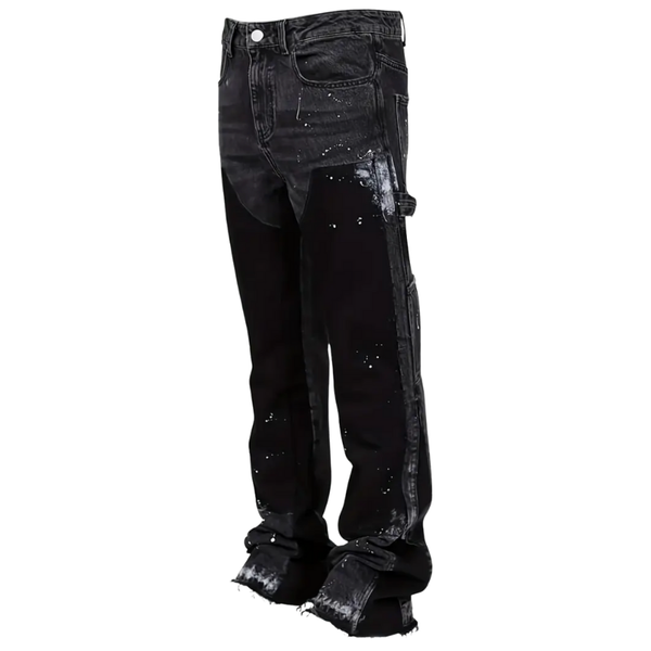 Flared Painted Denim