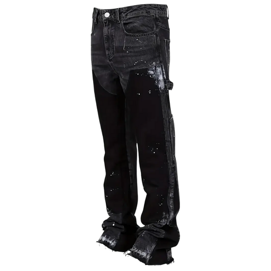 Flared Painted Denim