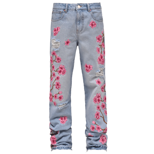 Flared Flower Denim
