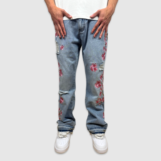 Flared Flower Denim
