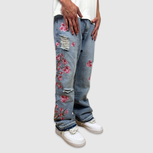 Flared Flower Denim
